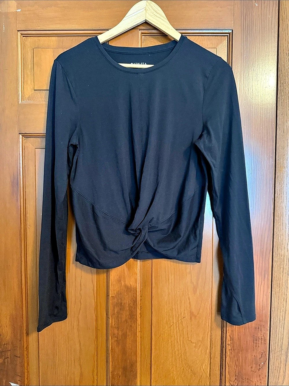 Athleta Essence Twist Long Sleeve Top Black Medium